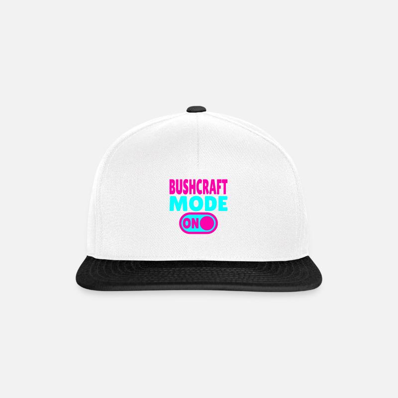 Bushcraft Mode ON – Waldleben einschalten - Snapback Cap - Weiß/Schwarz