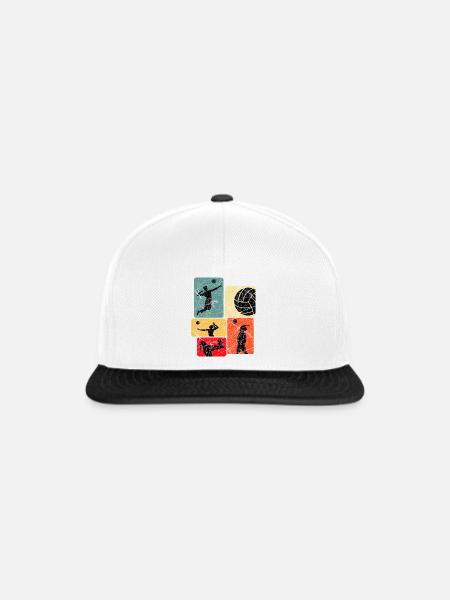 Volleyball Silhouetten Farbblöcke - Snapback Cap - Weiß/Schwarz