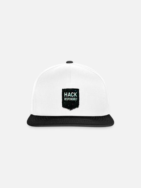 Cybersicherheit: Hack-Verantwortung - Snapback Cap - Weiß/Schwarz