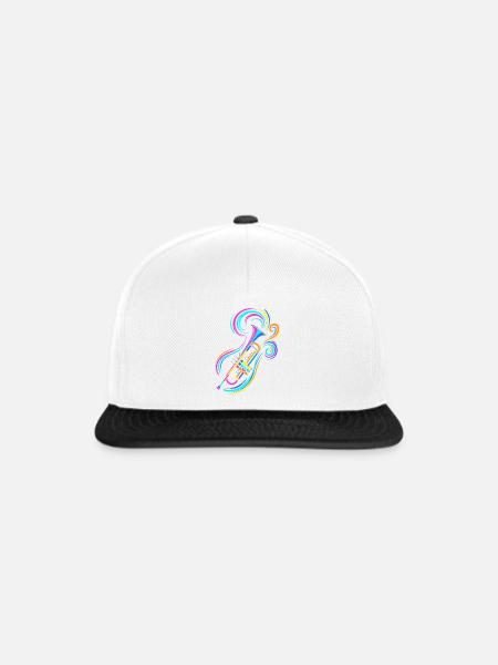 Trompete - Snapback Cap - Weiß/Schwarz