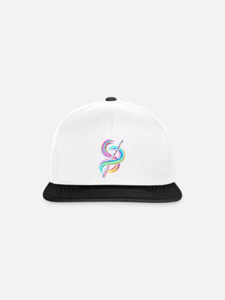 Bunte Flöte - Snapback Cap - Weiß/Schwarz