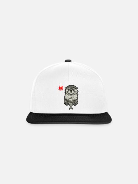 Otter Asiatisch - Snapback Cap - Weiß/Schwarz