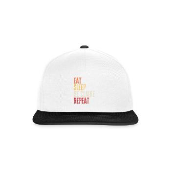 Mange, dors Be Claire, répète le nom rétro - Casquette snapback - blanc/noir - Devant