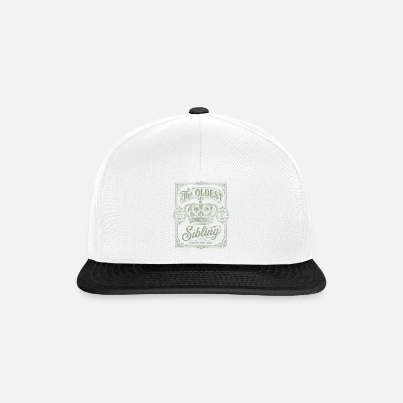 The Oldest Sibling I Make The Rules Vintage Crest - Snapback Cap - white/black