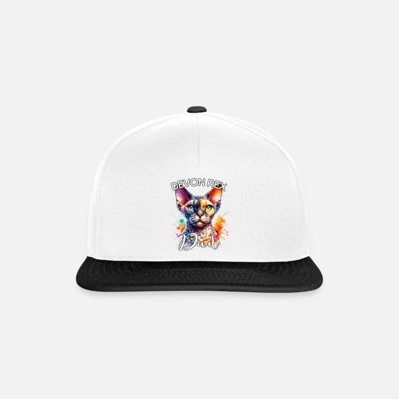 Devon Rex Dad - Snapback Cap - white/black