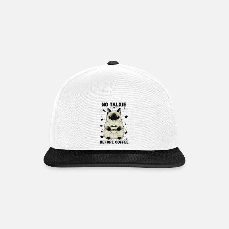 Pas de conversation devant un chat amateur de café - Casquette snapback - blanc/noir