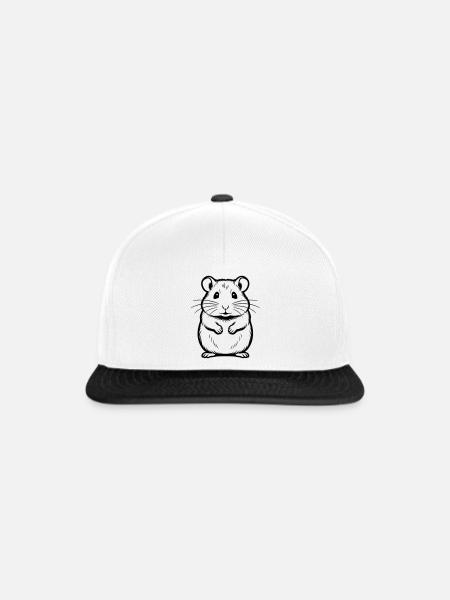 Hamster - Snapback Cap - Weiß/Schwarz