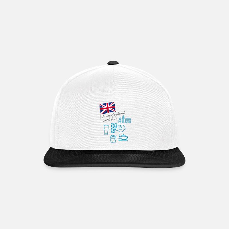 EXANGLIA (Blau + Grauer Text) - Snapback Cap - Weiß/Schwarz