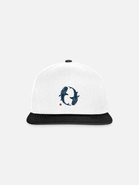 Walhai Kreis - Snapback Cap - Weiß/Schwarz