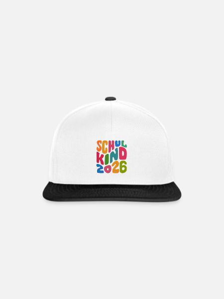 Schulkind 2026 - Einschulung - Erstklässler - Snapback Cap - Weiß/Schwarz
