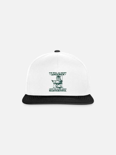 Mastertitel Capybara mit Master Abschluss - Snapback Cap - Weiß/Schwarz