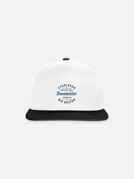 Studieren kann jeder | Hausmeister Spruch - Snapback Cap - Weiß/Schwarz