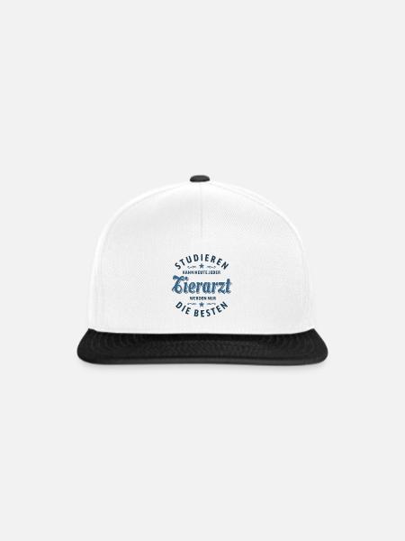 Studieren kann jeder - Tierarzt Spruch - Snapback Cap - Weiß/Schwarz