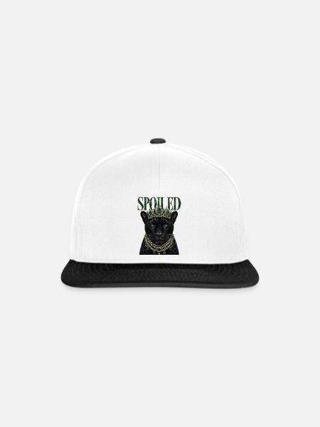 Verdorbene Leopardkronendiamanten | Design Queen - Snapback Cap - Weiß/Schwarz