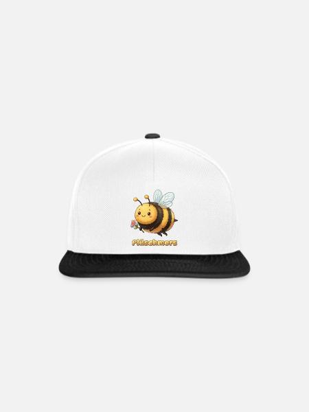 Plattdüütsch Edition: Plüschmors - Snapback Cap - Weiß/Schwarz