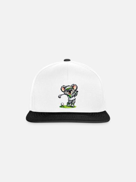 Süßer Koala spielt Golf - Snapback Cap - Weiß/Schwarz
