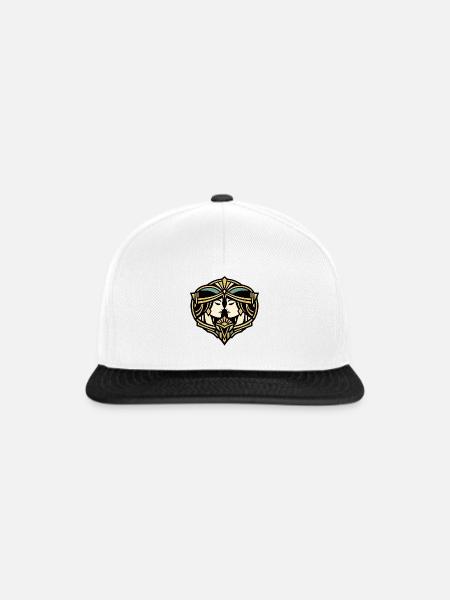 Spiegelnde Art Deco Maskenillustration - Snapback Cap - Weiß/Schwarz