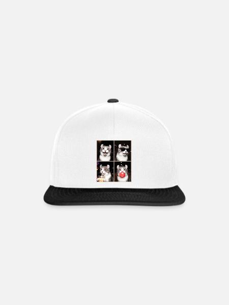 Katzen American Curl Katze - Snapback Cap - Weiß/Schwarz