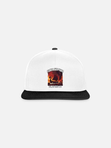 Floki Schiffswerft Feuer 193AD - Snapback Cap - Weiß/Schwarz