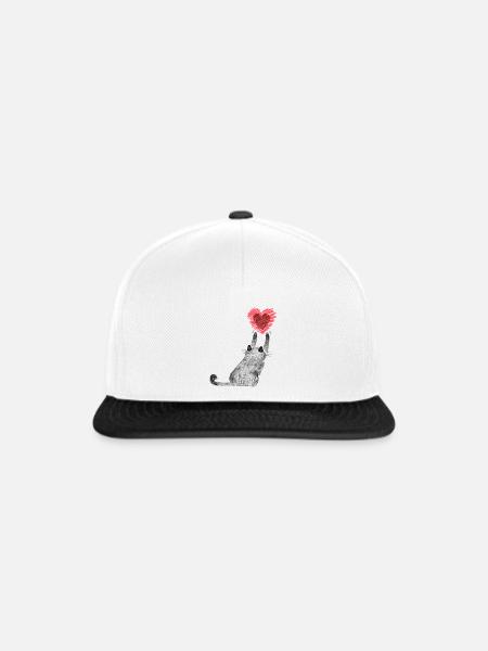 Katze Katzen Katzenmutter Katzenkind - Snapback Cap - Weiß/Schwarz
