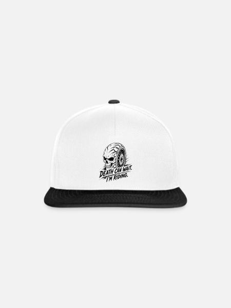 Tödlicher Reifen Totenkopf - Snapback Cap - Weiß/Schwarz
