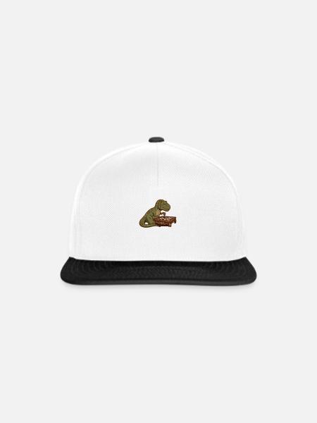 T-Rex Dinosaurier spielt Schach - Snapback Cap - Weiß/Schwarz