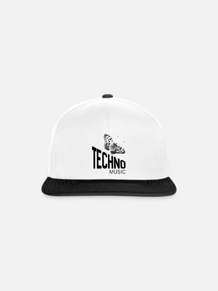 Monochromer Halbton-Schmetterling - Snapback Cap - Weiß/Schwarz