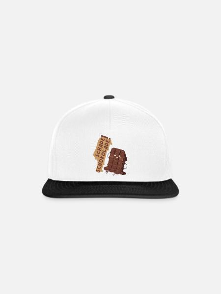 Schade Schokolade! - Snapback Cap - Weiß/Schwarz