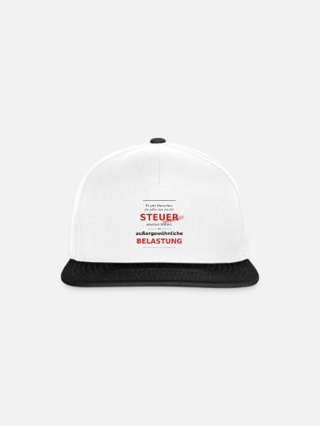Steuer Spruch - Steuer absetzen - Snapback Cap - Weiß/Schwarz