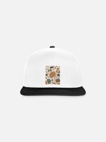 Fossilienjagd | Paläontologie & Ammoniten - Snapback Cap - Weiß/Schwarz