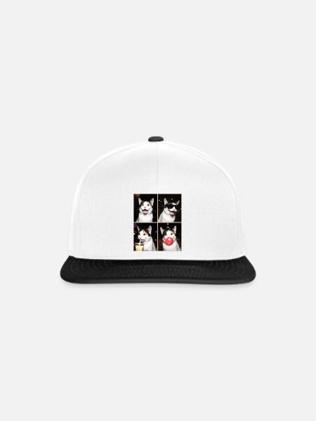 Katzen Japanese Bobtail Katze - Snapback Cap - Weiß/Schwarz