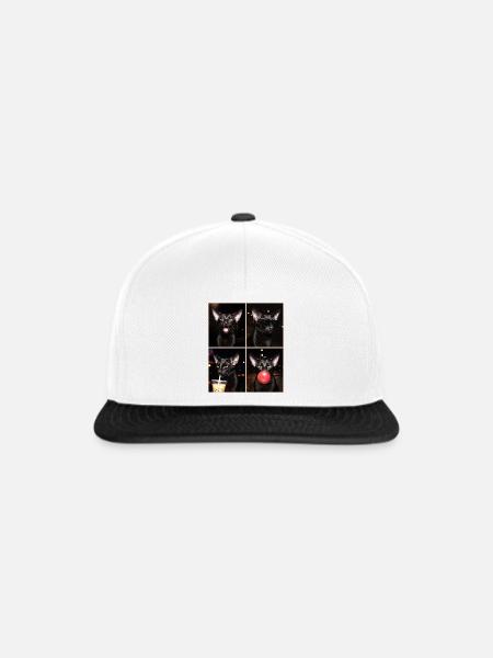 Katzen Orientalisch Kurzhaar Katze - Snapback Cap - Weiß/Schwarz