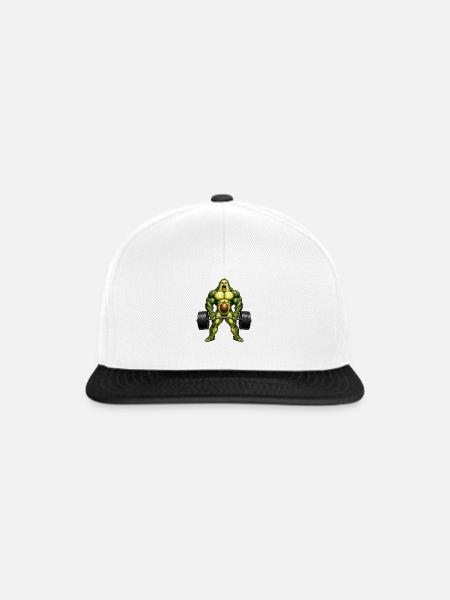 Avocado Gewichtheber Bodybuilder Fitness - Snapback Cap - Weiß/Schwarz