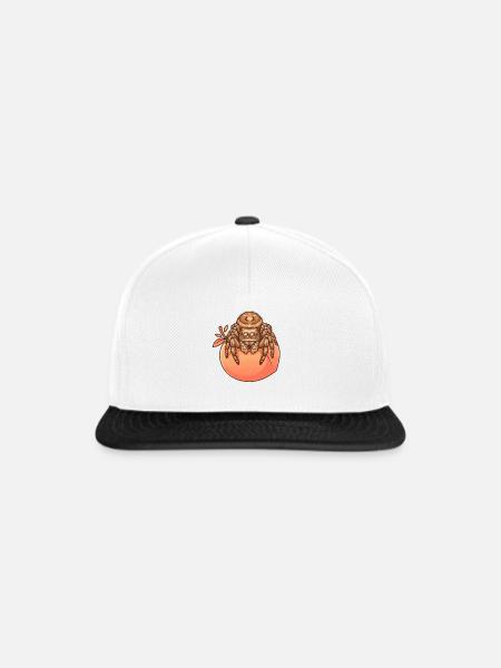 Pfirsich Springspinne Spinne - Snapback Cap - Weiß/Schwarz