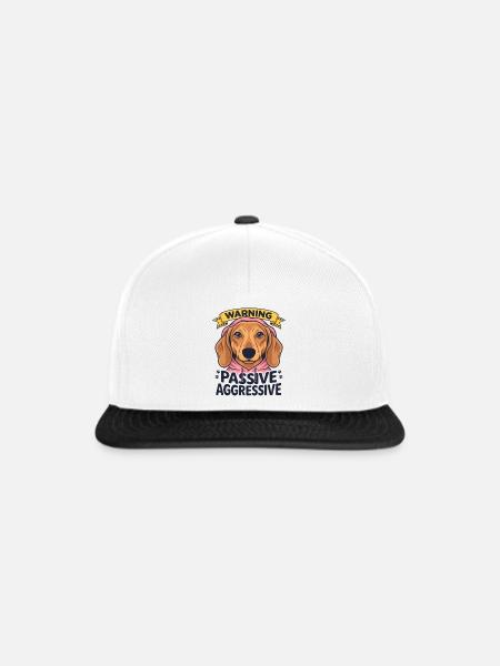 Warning Passive Aggressive Hund Spruch - Snapback Cap - Weiß/Schwarz