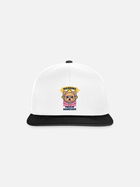 Warning Passive Aggressive Hund - Snapback Cap - Weiß/Schwarz