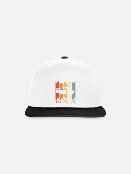 Retro Busfahrer - Snapback Cap - Weiß/Schwarz