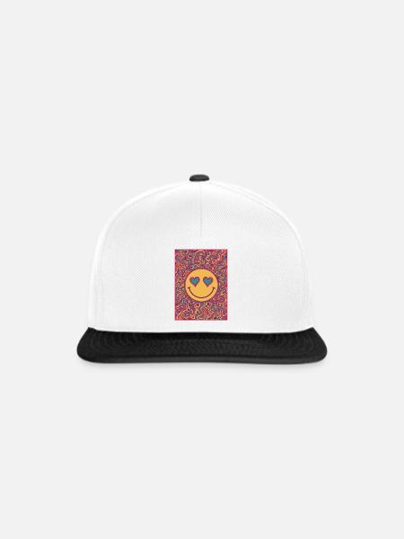 Psychedelisches Festival-Hippie-Pilz-Batik-Rave - Snapback Cap - Weiß/Schwarz
