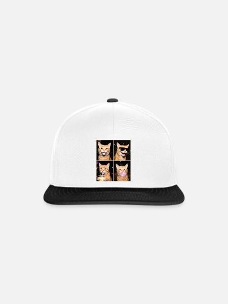 Katzen orange Tabby Katze - Snapback Cap - Weiß/Schwarz