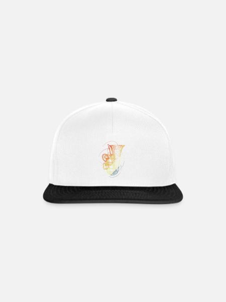 Tuba Zeichnung Retro - Snapback Cap - Weiß/Schwarz
