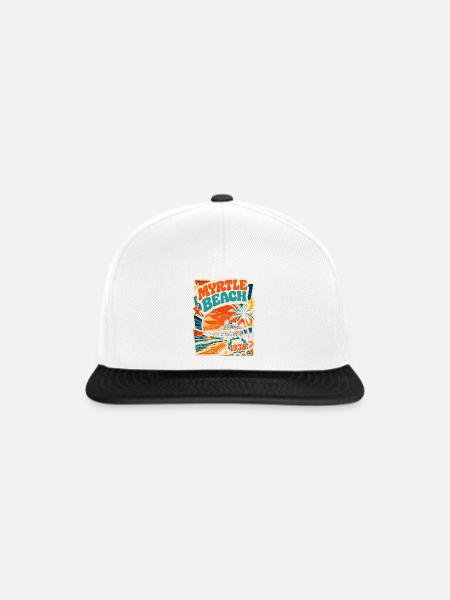 Myrtle Beach Retro Poster 1938 - Snapback Cap - Weiß/Schwarz
