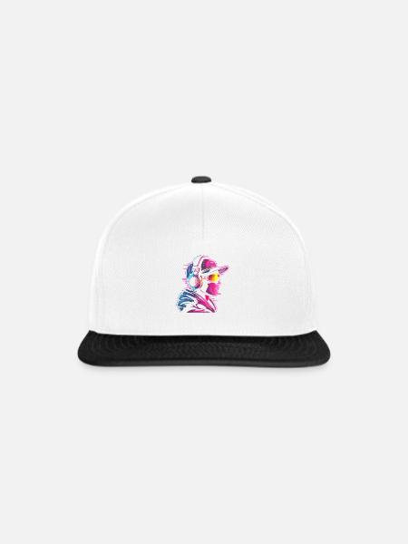 Gamer Vaporwave - Snapback Cap - Weiß/Schwarz