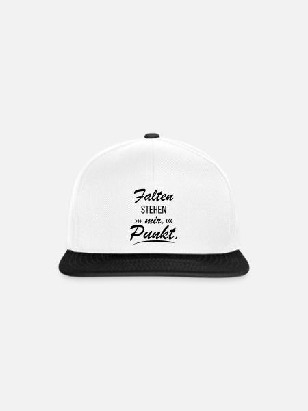 Falten stehen mir - Frecher Spruch - Snapback Cap - Weiß/Schwarz