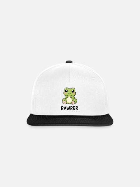 Süßer Frosch Lustiger Cartoon - Snapback Cap - Weiß/Schwarz