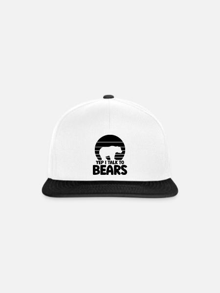 Bärensilhouette Statement - Snapback Cap - Weiß/Schwarz