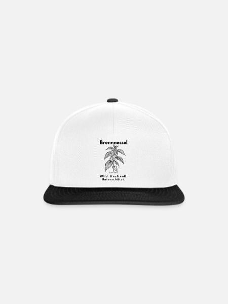 Brennnessel – Wild. Kraftvoll. Unterschätzt. - Snapback Cap - Weiß/Schwarz