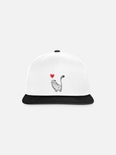 Katzen Katzenmutter Katzenkind Katze Meoww - Snapback Cap - Weiß/Schwarz