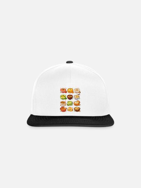 Kawaii Suppen | Soulfood & Küche - Snapback Cap - Weiß/Schwarz