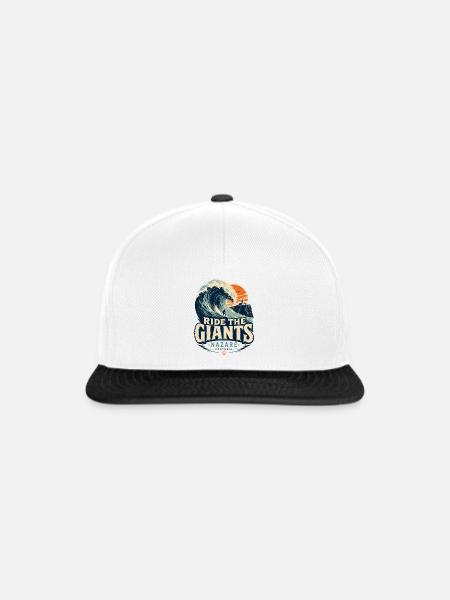 Nazaré Surfen - Snapback Cap - Weiß/Schwarz