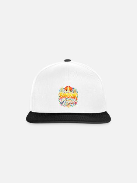 Bangkok Neon Tropenzauber - Snapback Cap - Weiß/Schwarz